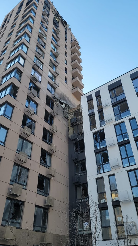 Поворозник опубликовал фото последствий удара по Киеву