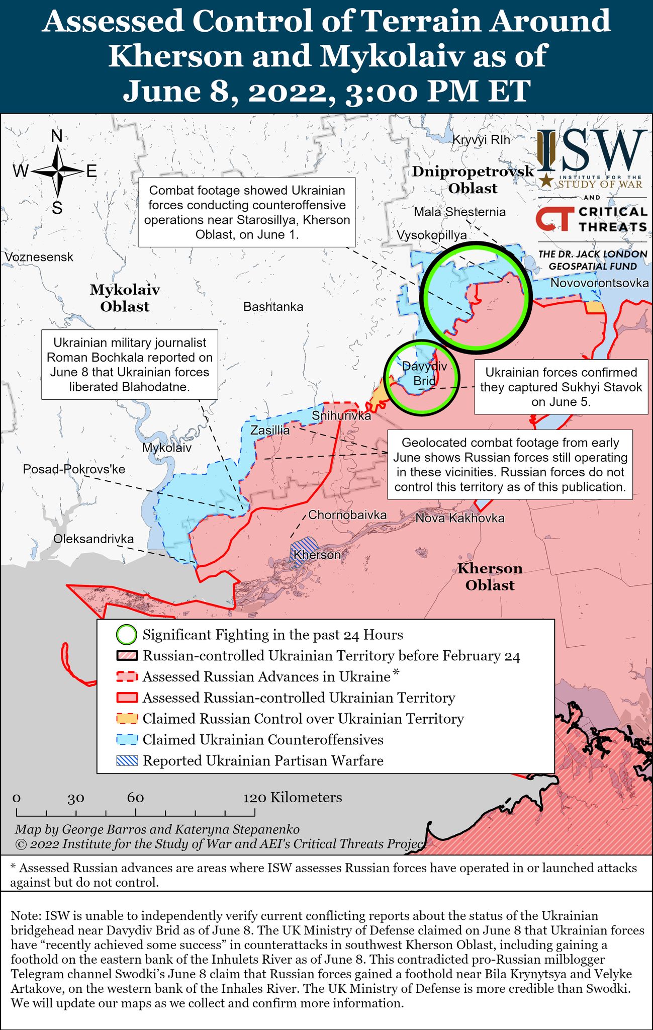Карта боевых действий в Украине