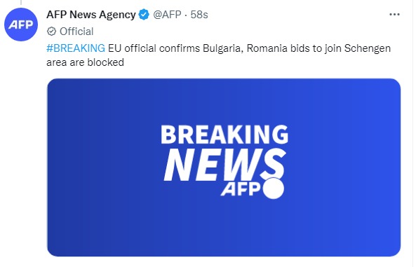 Скриншот из Твиттера Франс Пресс