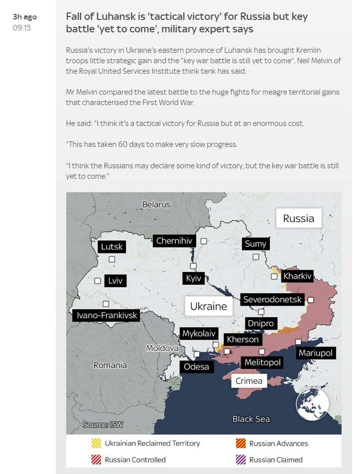 В Британии полагают, что главное сражение за Украину будет происходить не на востоке, а на юге страны