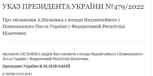 Зеленский уволил Мельника