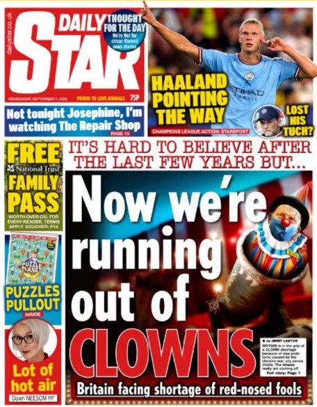 Война в Украине вызвала дефицит клоунов в Великобритании