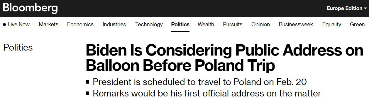 Джо Байден дал понять, что из-за аэростата конфликта с Китаем не будет