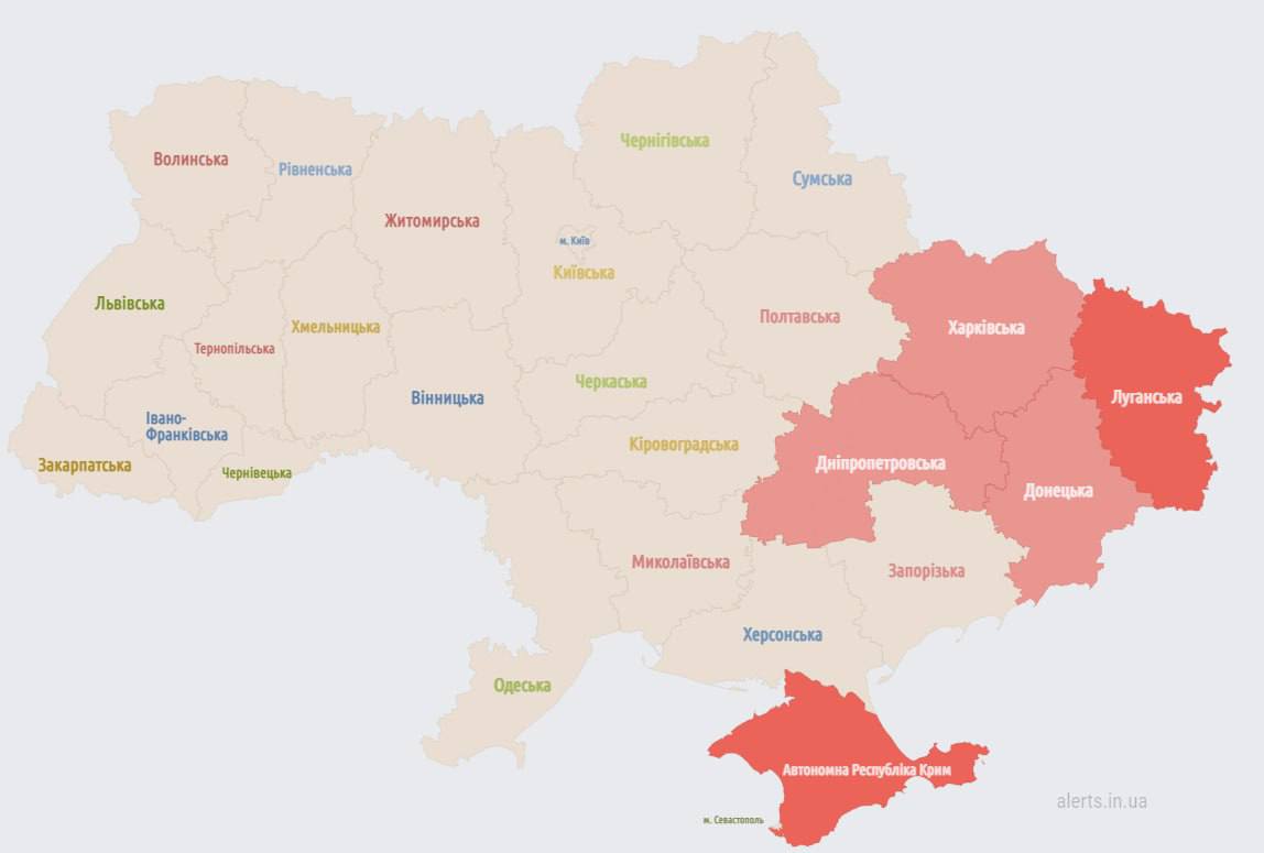 Воздушная тревога в восточных областях