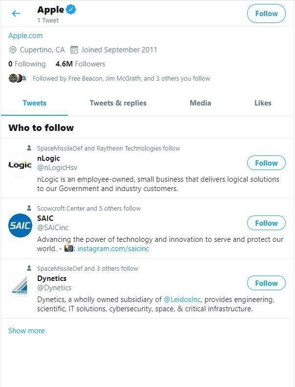 Твиттер Apple