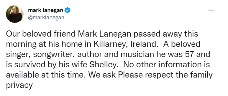 Скриншот из Твиттера Марка Ланегана