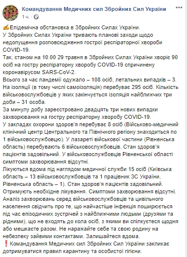 Скриншот: Facebook/ Командование Медицинских сил ВСУ