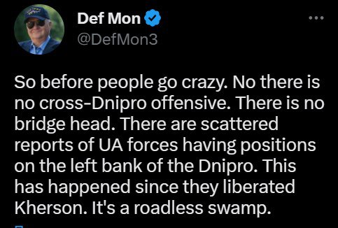 Військові блогери спростовують наявність плацдарму ЗСУ на лівобережжі Дніпра під Херсоном