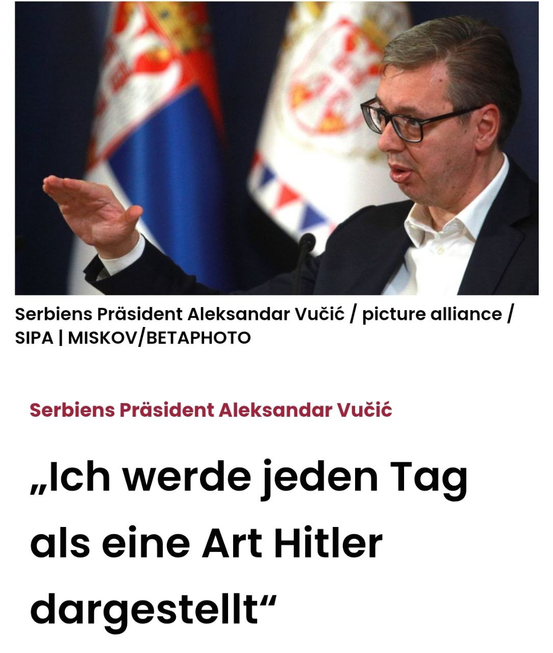 Снимок заголовка на cicero.de - Сербия начнёт экспорт оружия в Евросоюз