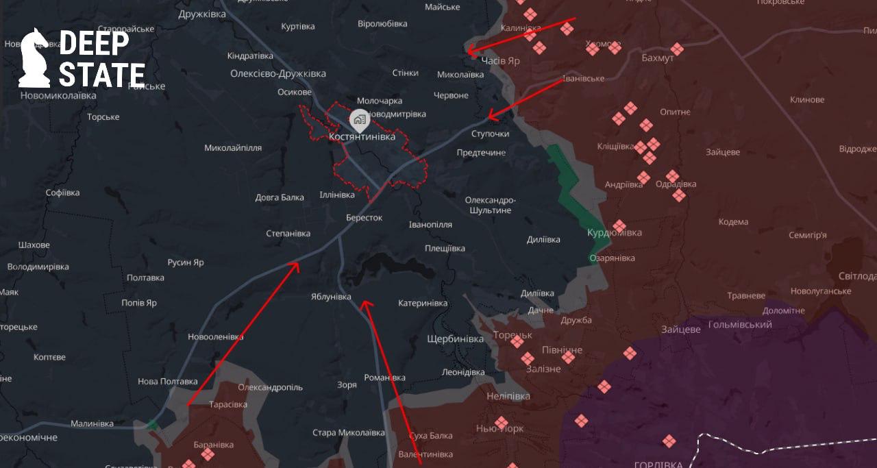 Карта бойових дій. Джерело - Deep State