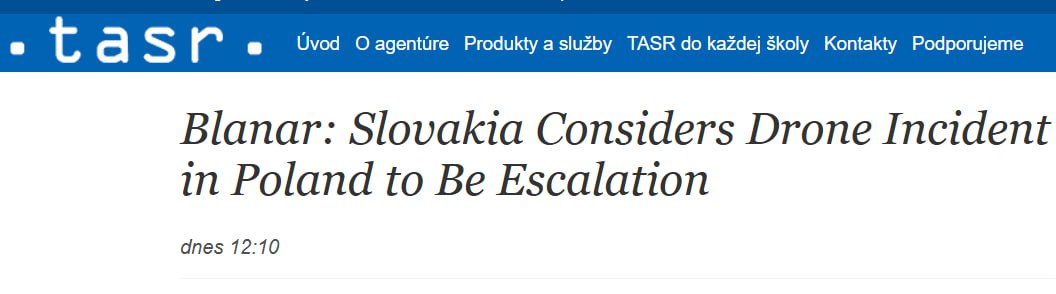 Снимок заголовка на tasr.sk