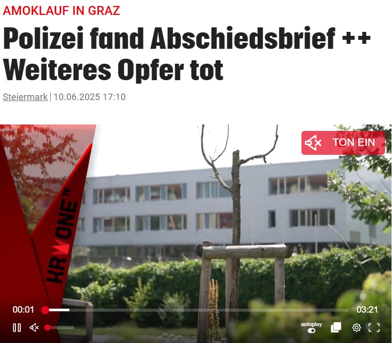 Снимок заголовка на krone.at