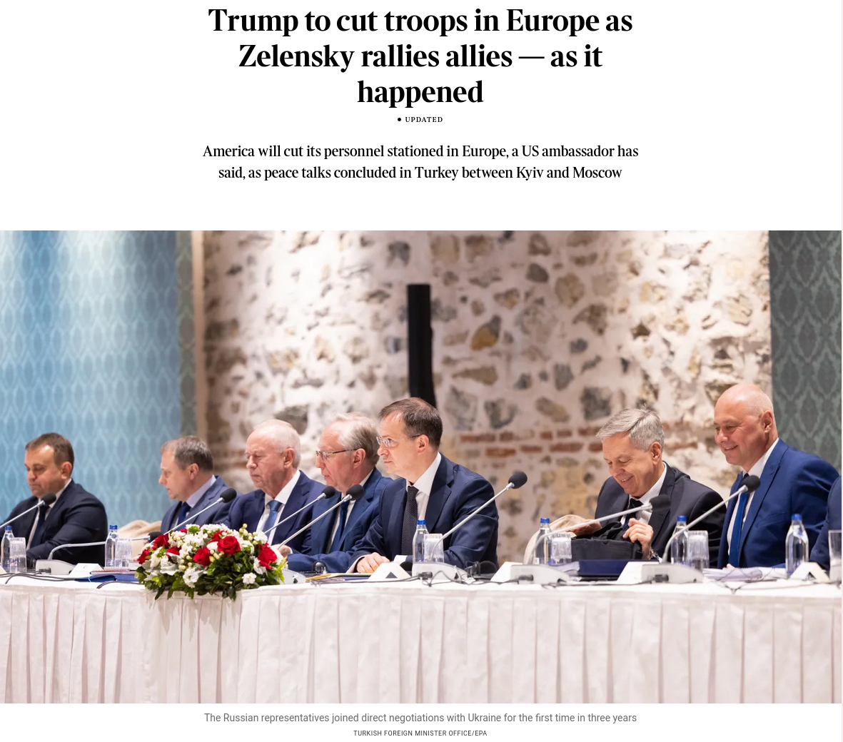 Знімок заголовка на thetimes.com