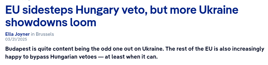 Знімок заголовка на dw.com/en/eu-sidesteps-hungary-veto-but-more-ukraine-showdowns-loom/a-71991130
