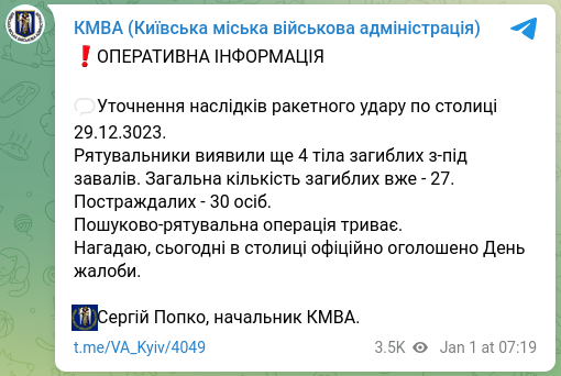 Снимок сообщения в Телеграм