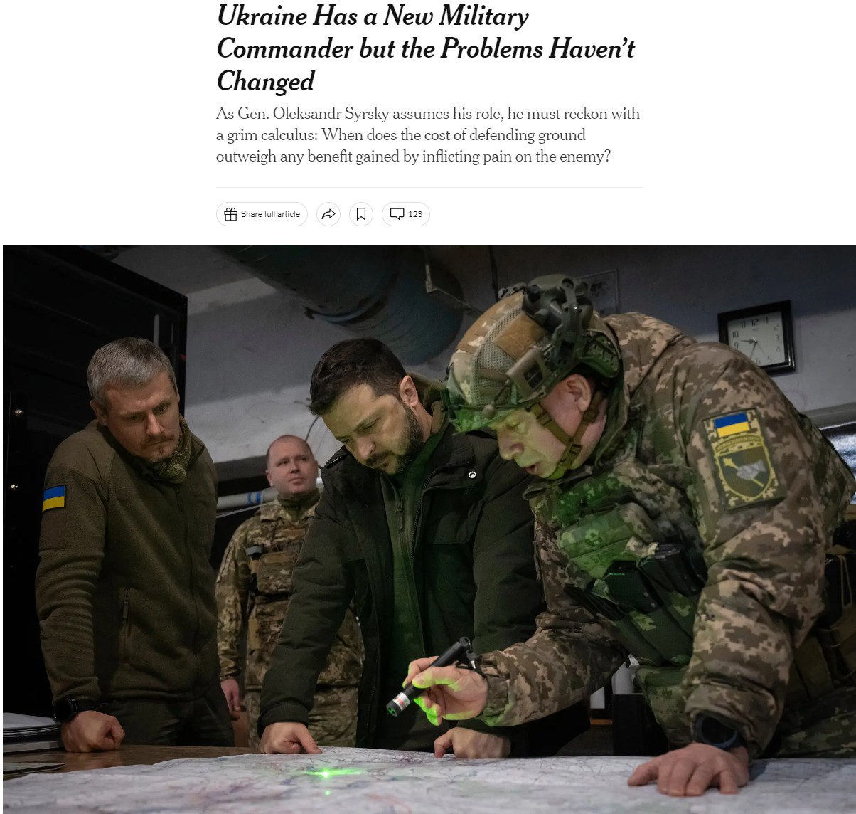 Снимок заголовка статьи на https://www.nytimes.com